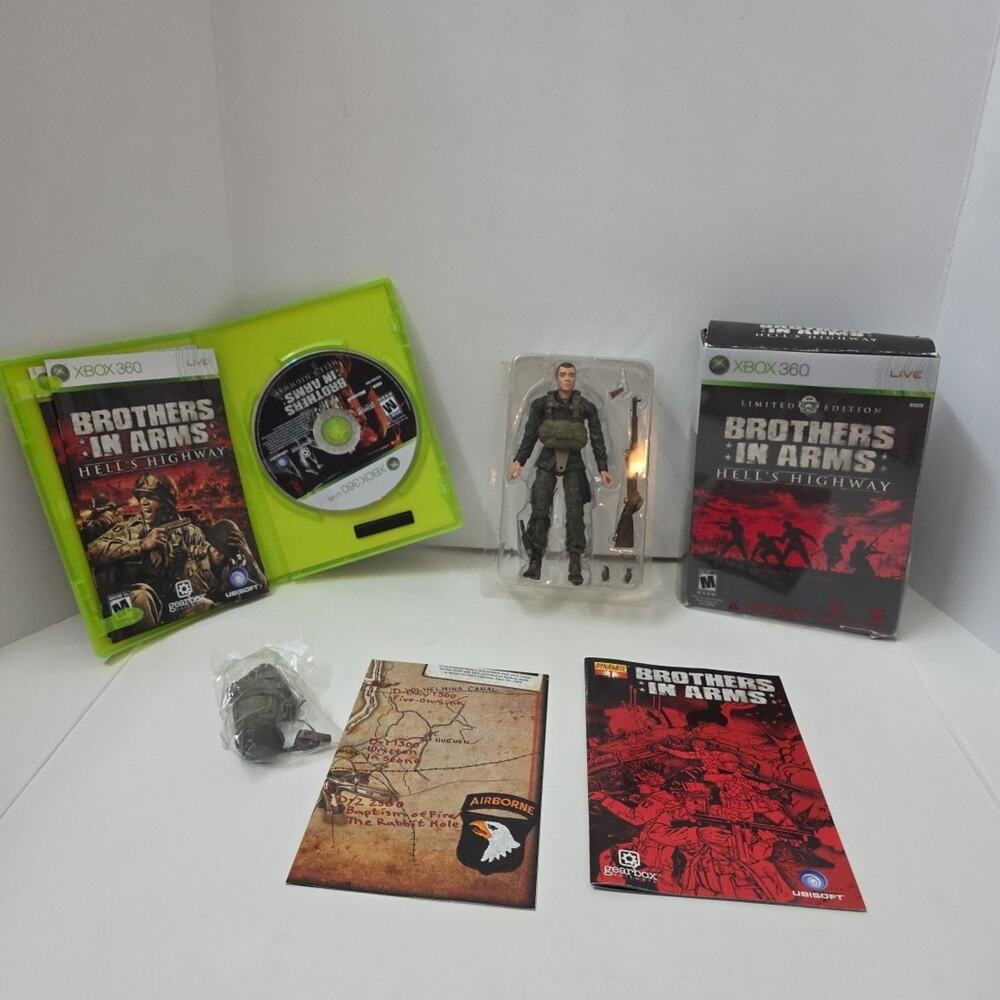 Brothers In Arms Hell’s Highway Limited Edition Xbox 360 Complete CIB Figure +